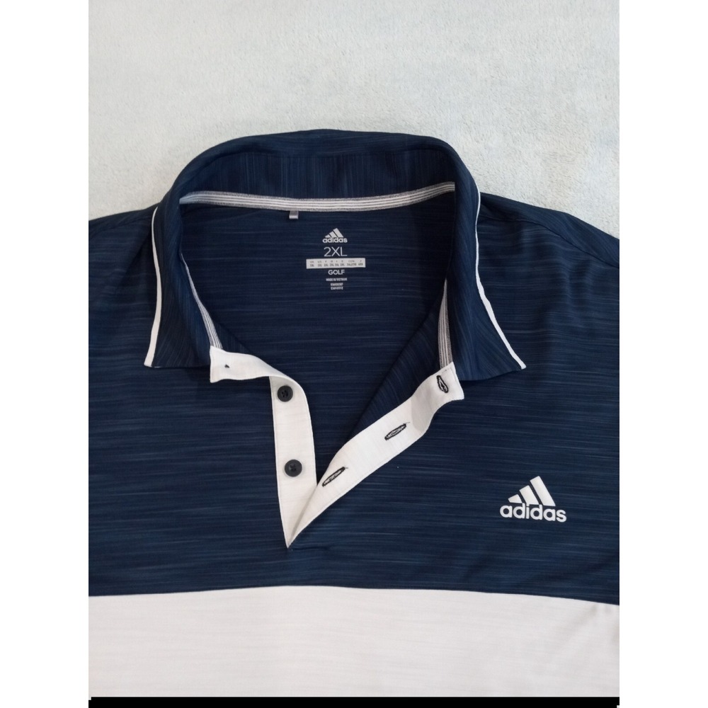 Mens Adidas Short Sleeve Golf Polo 2XL Blue White
